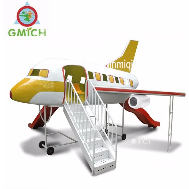 

Best selling popular kids adventure park game airplane outdoor playground equipment fiberglass slide toys for children JMQ-G213A, Can customize