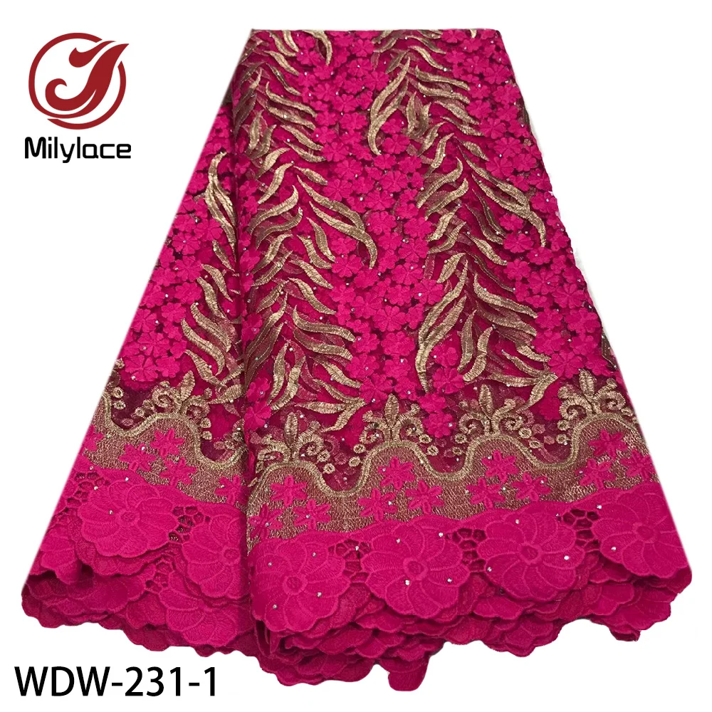 

Nigeria Wedding Applique Rhinestone Tulle Lace Embroidery French Lace Fabric, 5 colors are alternative