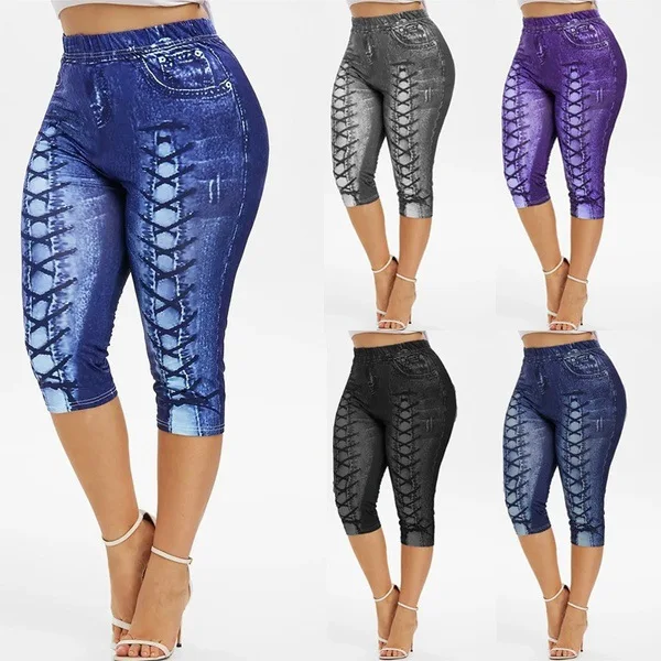 Plus Size Women Yoga Shorts Leggings