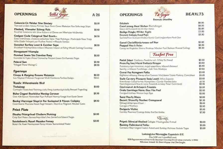 wild ginger restaurant menu