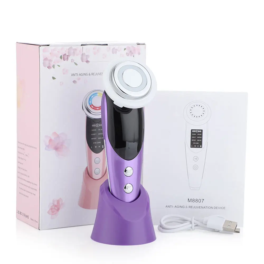 

Dropshipping TikTok beauty product EMS anti wrinkle face photon whitening 7 led color light therapy facial neck lifting massager