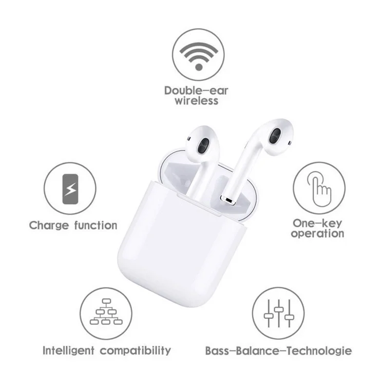 

audifonos inalambrico airpodss i9s-tws original i9s auricul i9 tws 5.0 earbuds headset stereo wireless earphones, White