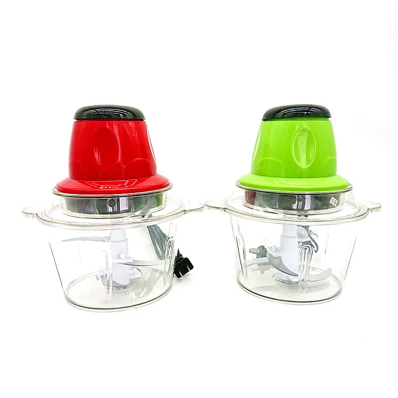 

A1213 2L Capacity Meat Grinder Food Chopper Stainless Automatic Mincing Machine Kitchen Electric Chopper Meat Grinder, Red,green