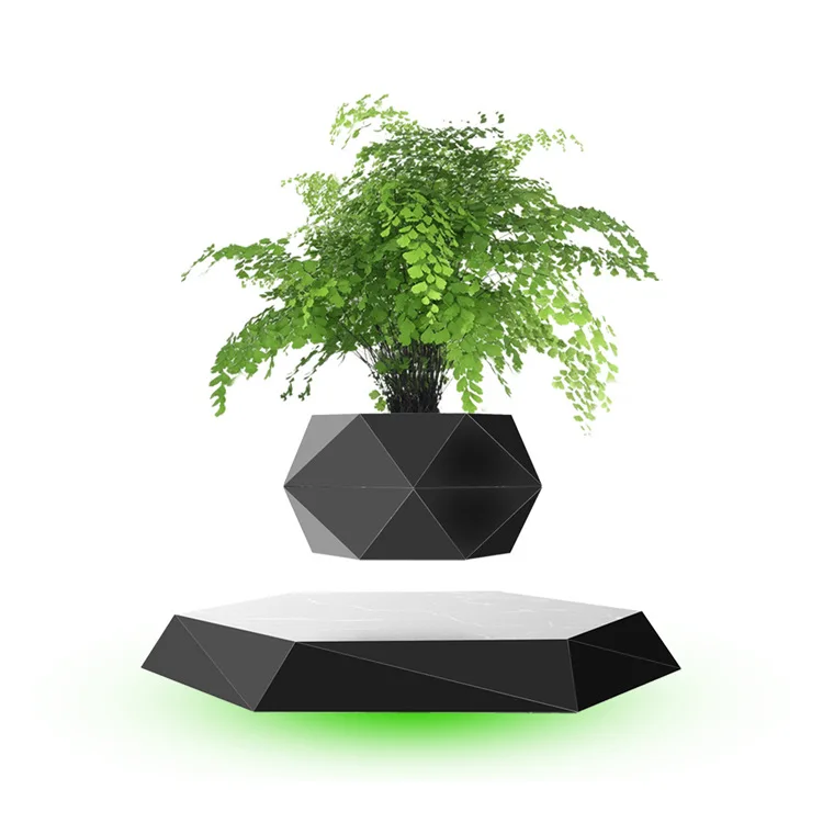 

Wholesale Amazon hot sale indoor plastic magnetic levitating plant pot for home decoration, Natural/white/black