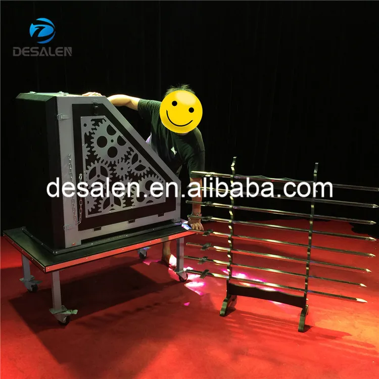 Desalen Large Stage Illusions Eight Swords Box Magic Sword Tricks Props