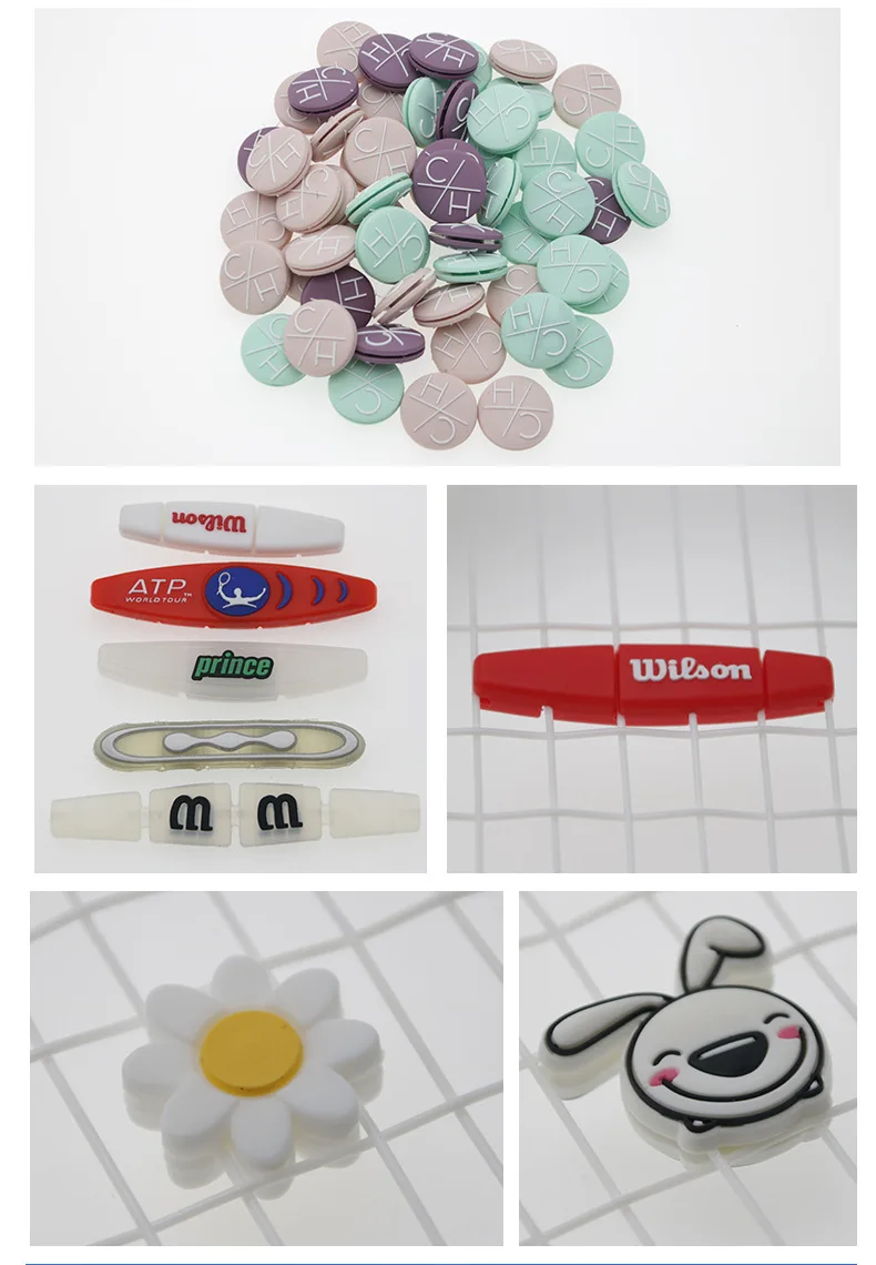 Custom Logo Tennis Racket String Dampener Rubber Vibration Dampeners