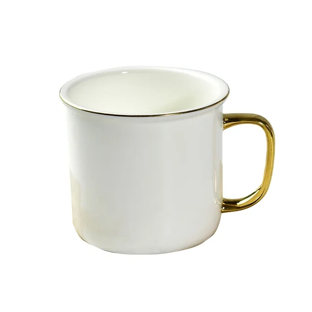 

Manufacturers direct sales of fine cups accept custom Fashion enamel ceramic cup simple coffee mug, White