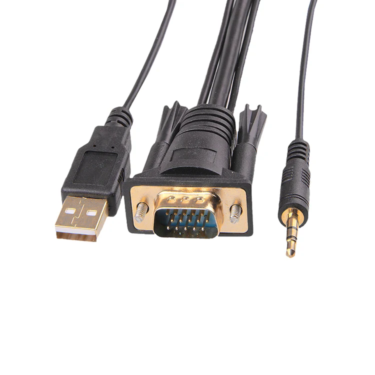 Low price high speed vga 3.5audio to hd adapter converter cable for hdtv projector