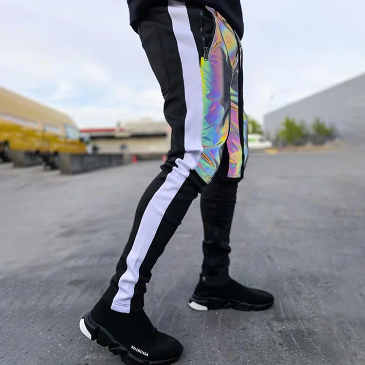 

Wholesale Hip Hop Reflective Tapered Track Pants Men
