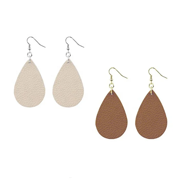 

Wholesale Soft And Light Genuine Leather Teardrop Earrings Leaf Drop Earrings, Leather Earrings Teardrop, Silver,black,gold,rose gold and blue