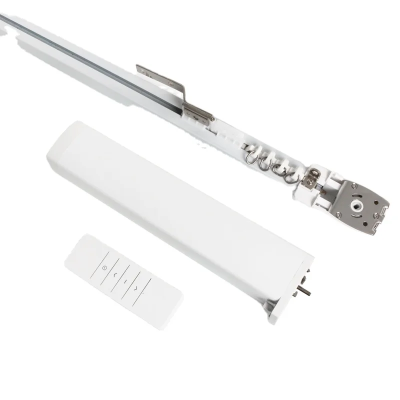 

High Torque Low Noise Smart Electric Motorized Curtain For Home Use, White