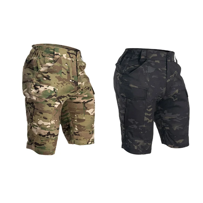 

IDOGEAR 2023 Summer Elastic Camo Shorts Men Shorts Sports Duty Combat Tactical Pants Tactical Cargo Shorts for Men