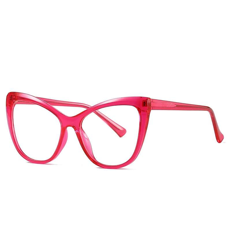

Blue Light Blocking Frame Safety Designer Fashion Red Cat Eye Glasses Frames, Shown