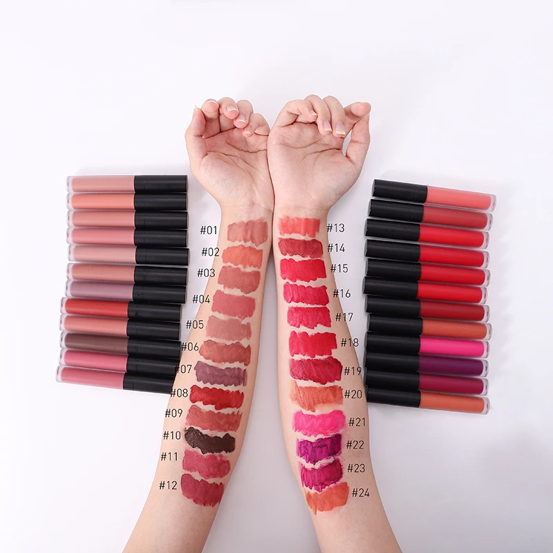 

L1#13r Factory wholesale good price nude matte lipgloss with custom private label velvet liquid lipstick