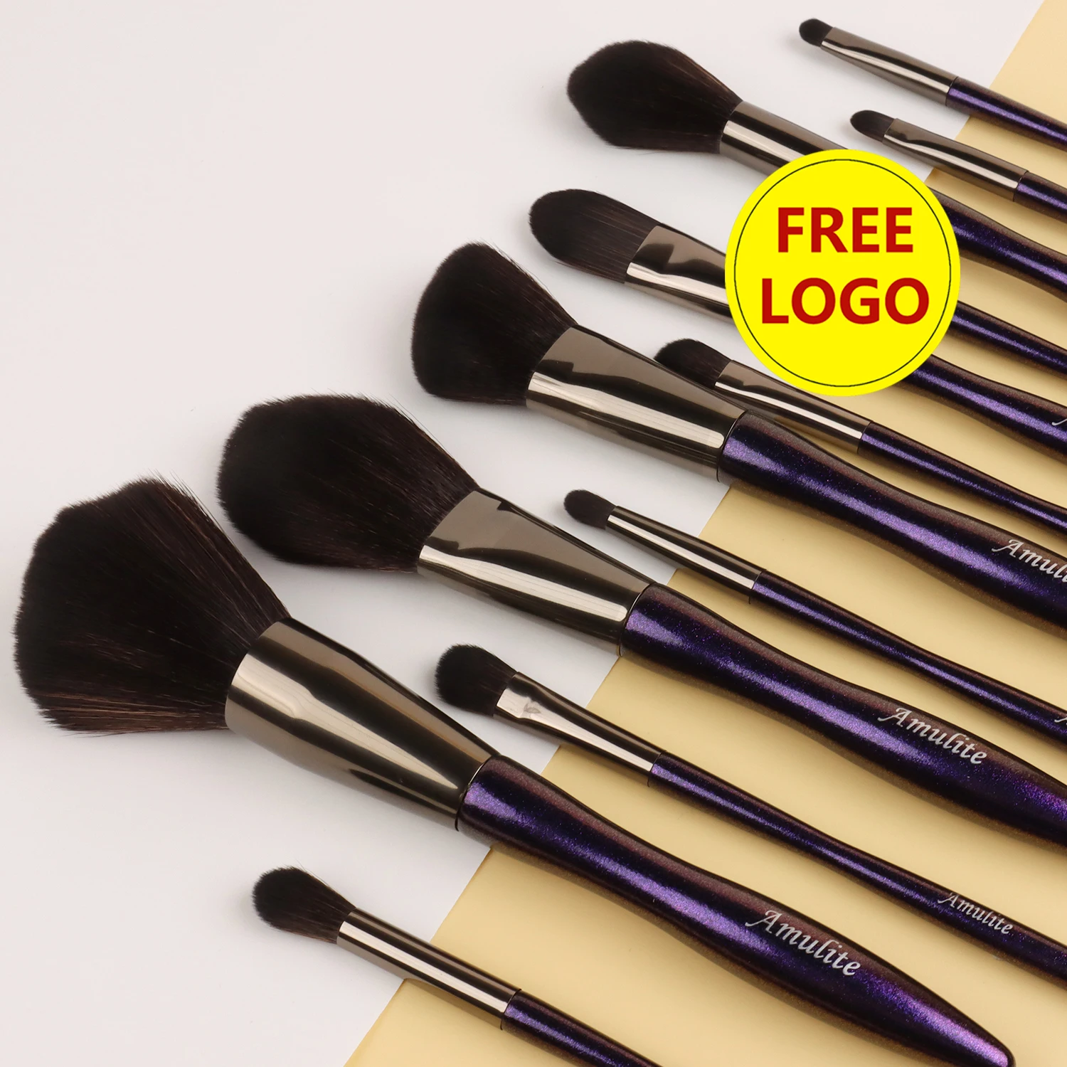 

High Quality Makeup Brush Set Low Moq Purple Custom Logo Cosmetics Brushes