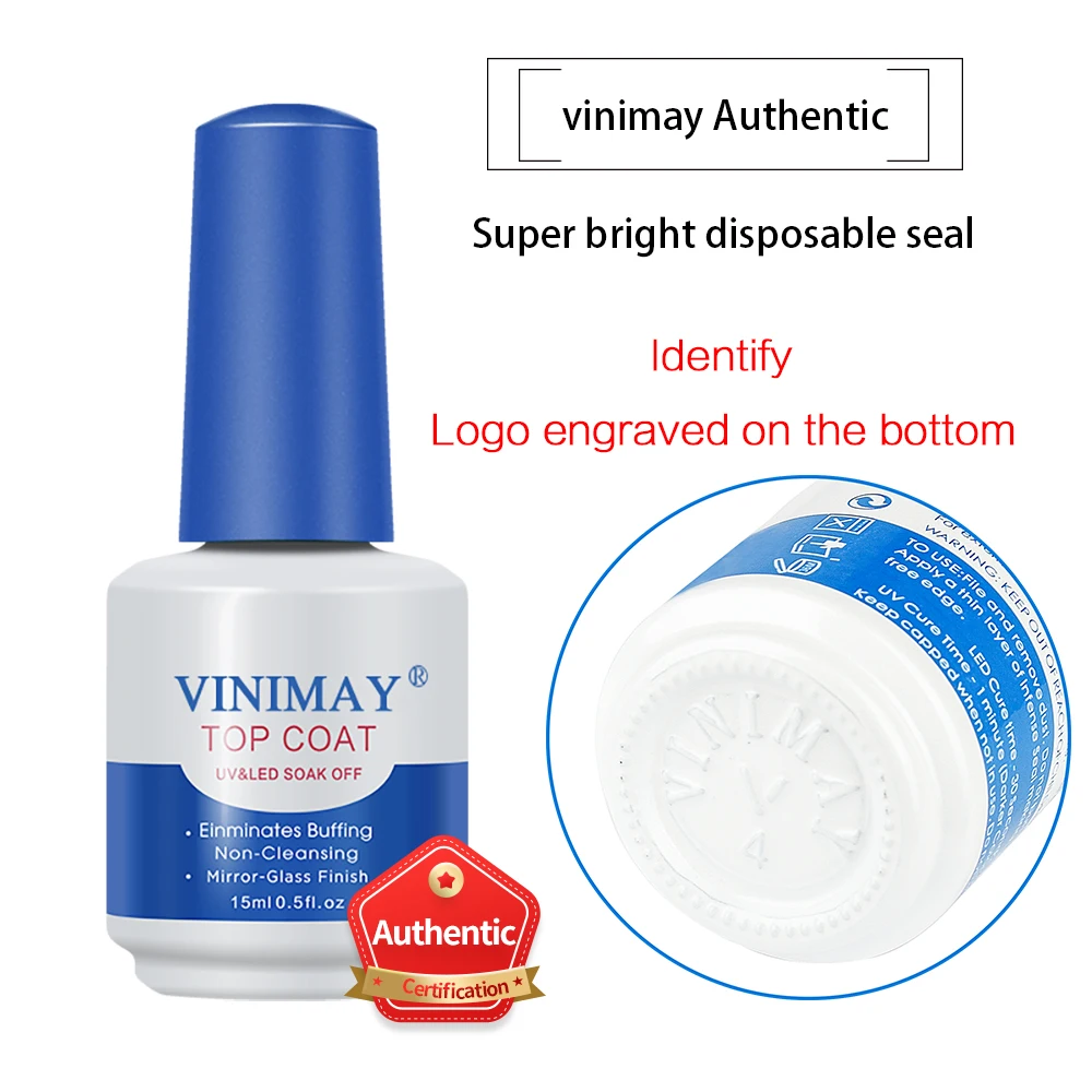 

Vinimay supplier Free Sample OEM fashion Pearl nail polish High Quality Top Coat