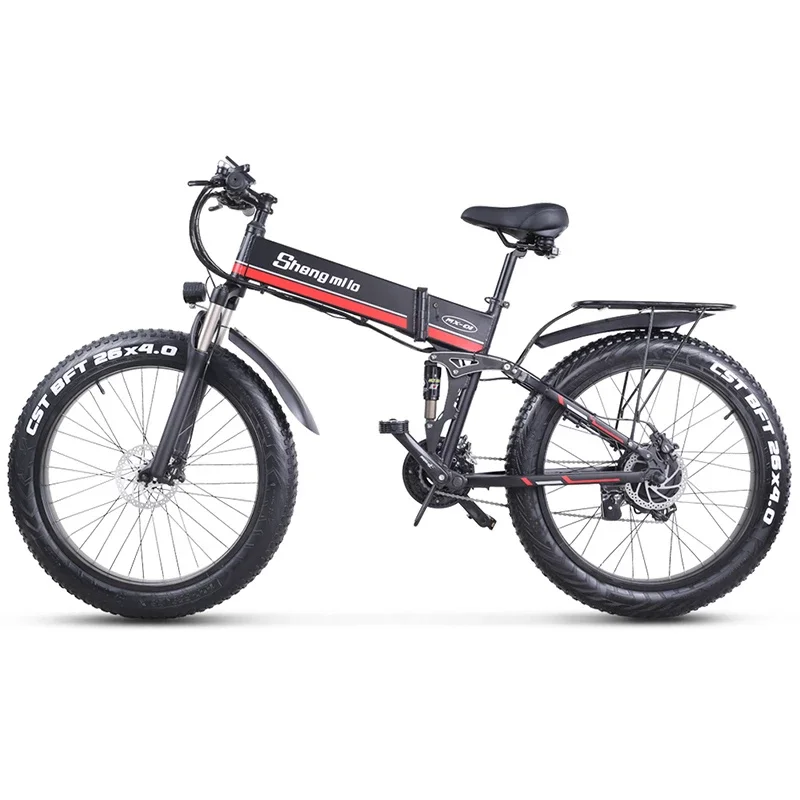 

US Warehouse Electric Bikes 1000 Watts Mountain Electric Bicycle 48V Folding Electric Bicycle Snow Bike Fat Tire 26inch