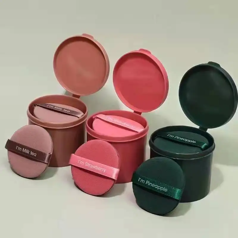 

Hot Selling Private Label Makeup Tool Round Soft 55mm Foundation Sponge Air Cushion Powder Puff Makeup Sponge custom logo, 6 color for choose