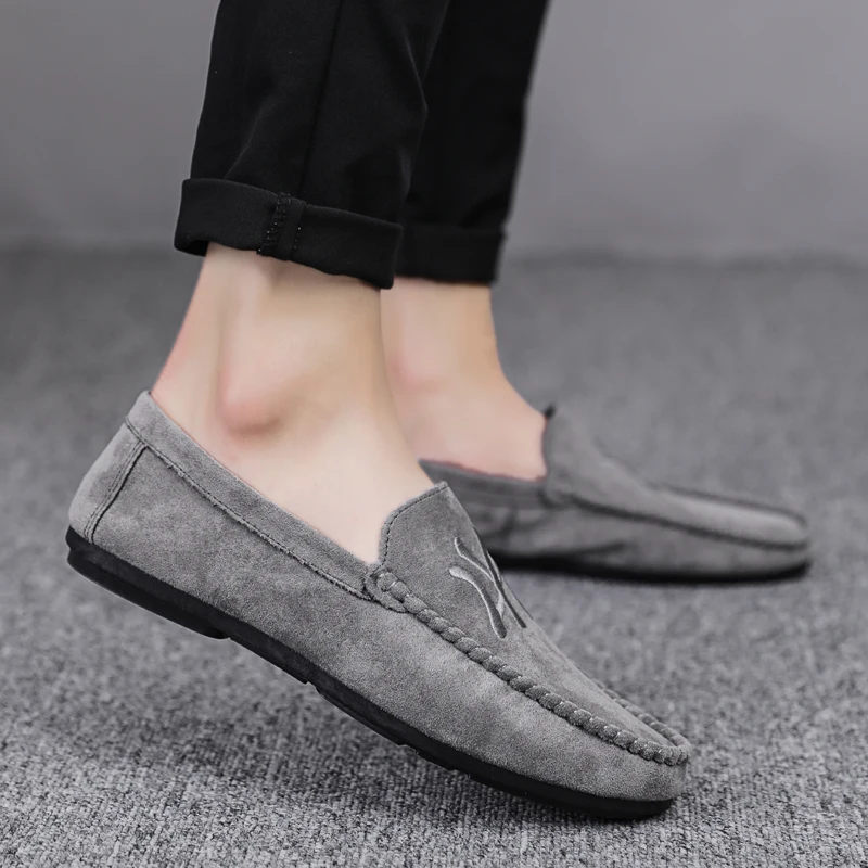 

2019 New custom cheap fashion man suede leather dress casual flats shoes, Optional