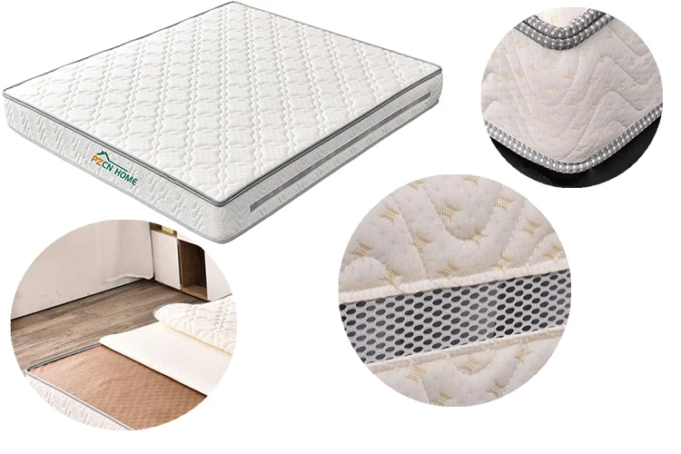Luxurious latex foam sponge comfort zone thin 3d mattress with zipper