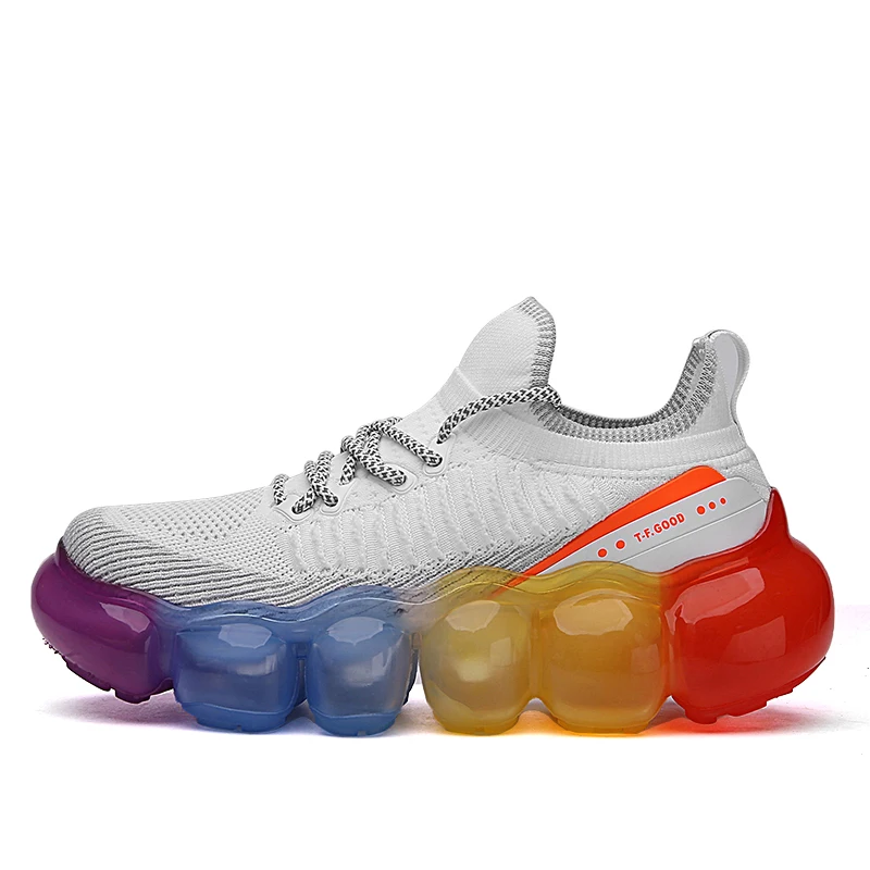 

2021 hot selling high quality high quality hot style daddy shoes rainbow jelly bottom air cushion casual fashion women's shoes