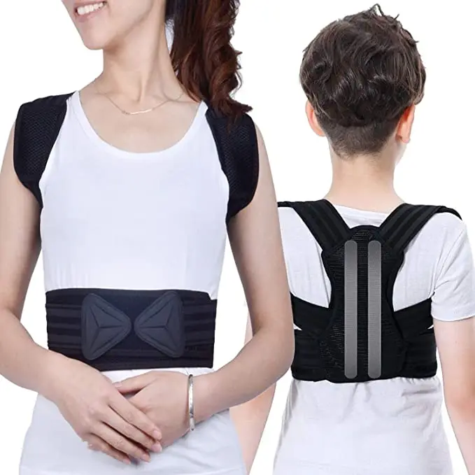 

Posture corrector improved back support with replaceable support plates