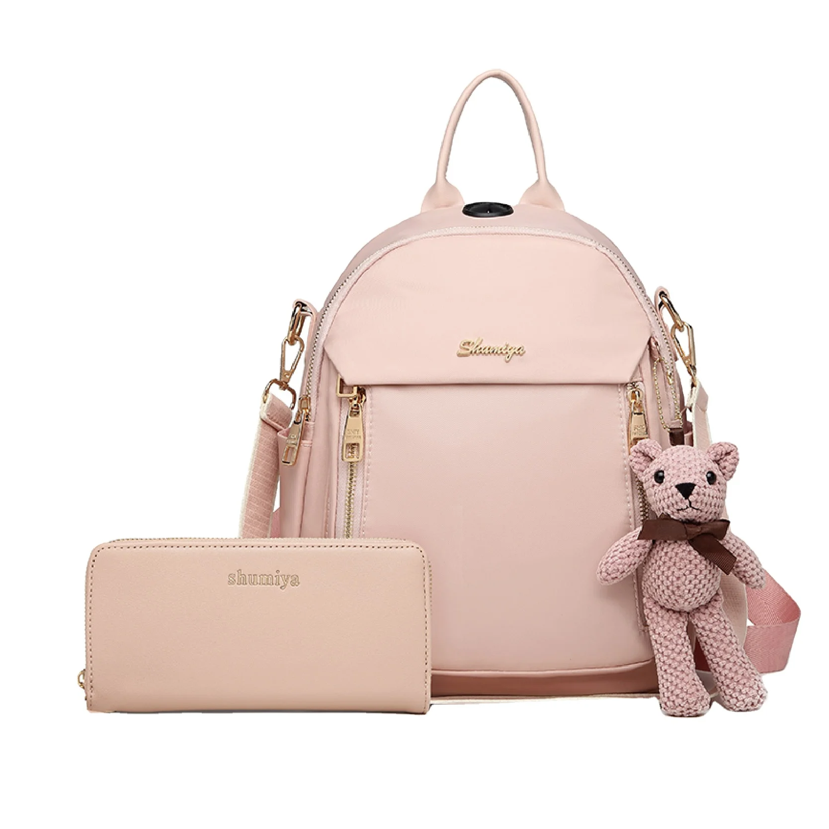 

New casual fashion custom nylon crossbody college purse mini ladies women backpack set
