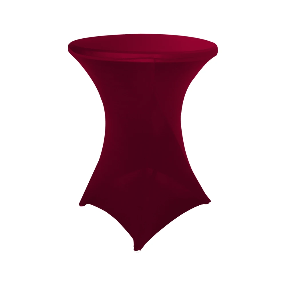 

Red Round Folding Tablecloths Spandex Customized Colors Cocktail Table Covers