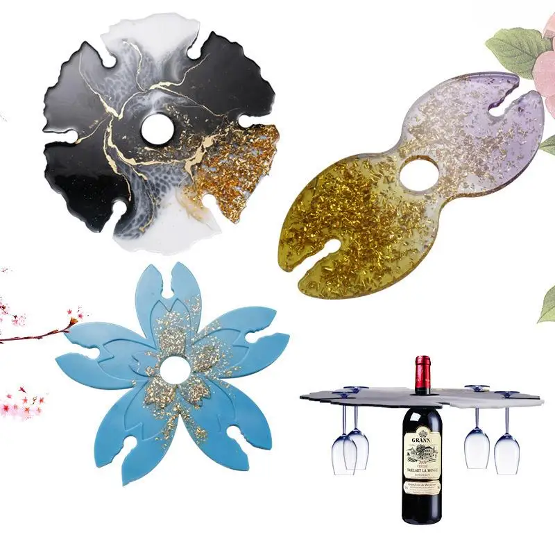 

Aibeads Wine Glass Rack Holder Coaster Silicone Casting Molds Handmade Wine Holder Racks Home Decoration Resin Craft