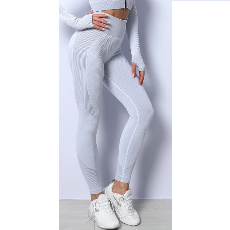 

Hot Style Elastic Tight Sweat-Absorbent Breathable Sports Vendors Women's High Waisted Yoga Seamless Leggings, 10 colors