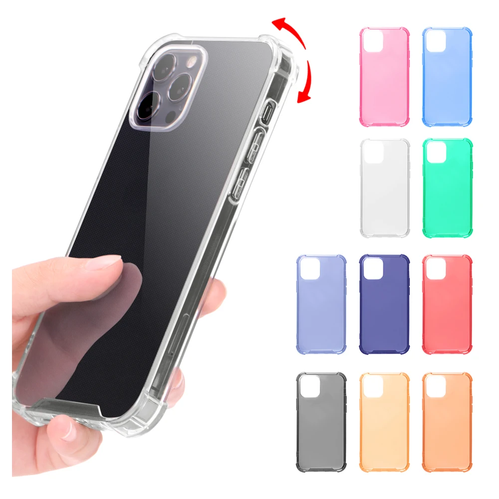 

Shockproof Mobile Phone Case For Iphone 12, Thin Transparent Crystal Clear TPU Bumper Phone Case Back Cover For Iphone 12 11 Pro