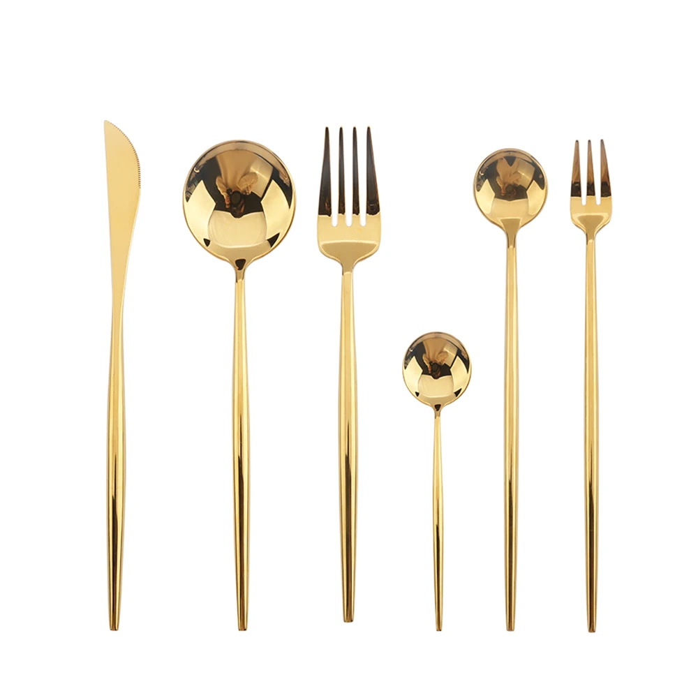 

Gold cutlery set stainless steel cutipol cutlery mirror polish gold cutlery silverware gold plated flatware wholesale, Gold/silver/rainbow