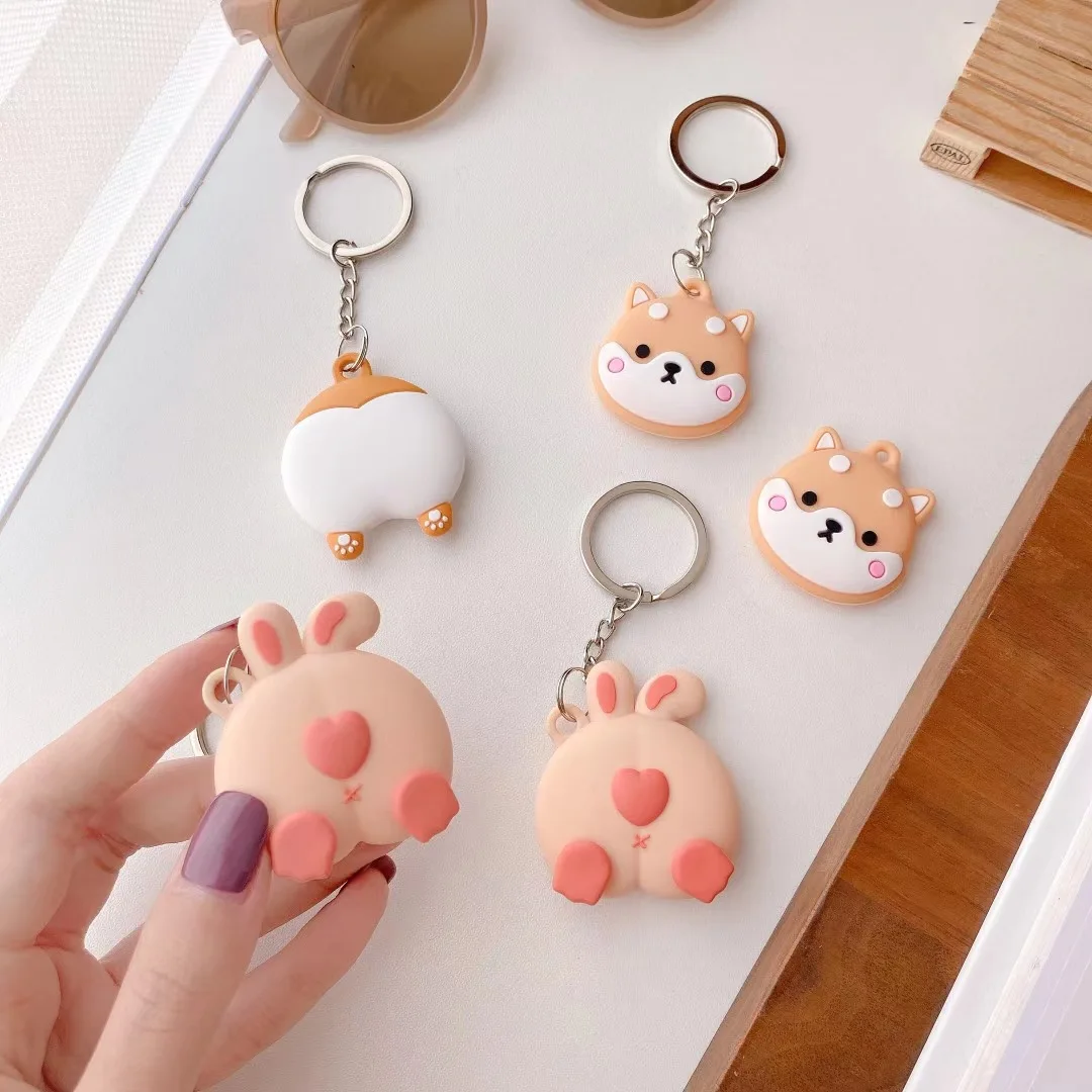 

BOORUI Silicone Cute Corgi Pig Butt Tracker Sleeve Pet Keychain Soft Cute For Airtag Dog Case