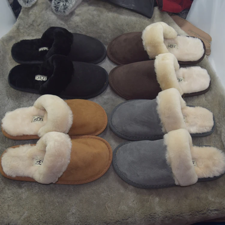 

Autumn and winter new warm sheep shearing men and women full-toed sheepskin slippers home shoes indoor shoes wholesale, Customized color