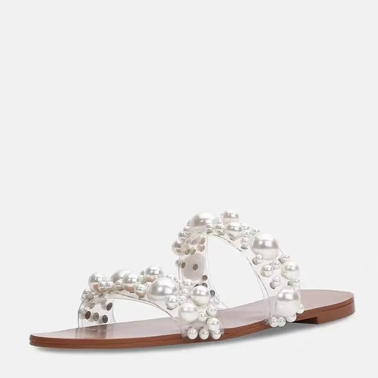 

Pearls flat slipper for ladies and girls fashion sandals slippers, Picture