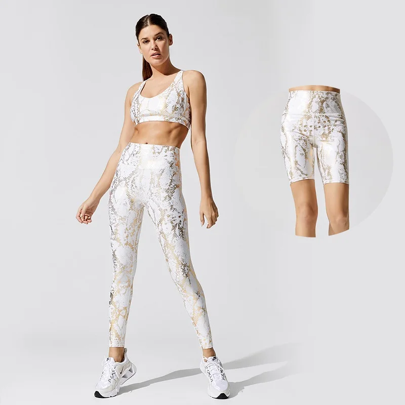 

BBYKS3038 Snake pattern set sweatpants tight-fitting stretch yoga set