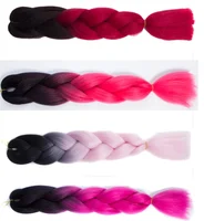 

hot selling synthetic hair 3 tones ombre jumbo braiding hair attachment