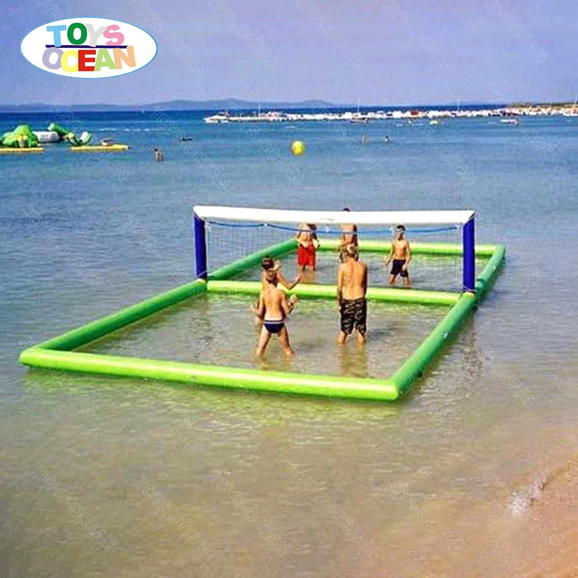 

floating inflatable water volleyball court filed