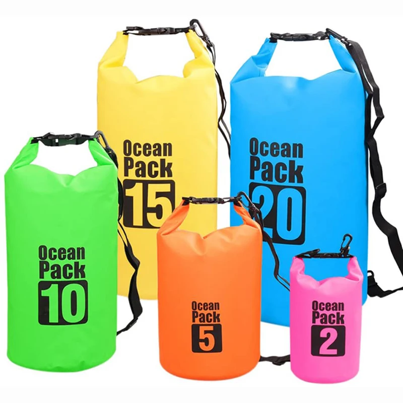 

Waterproof Dry Bag, Custom Logo Floating 2L 5L  15L 20L 25L 30L PVC Tarpaulin Duffle Ocean Pack Waterproof Backpack Dry Bag, Factory's normal color or customized pantone color