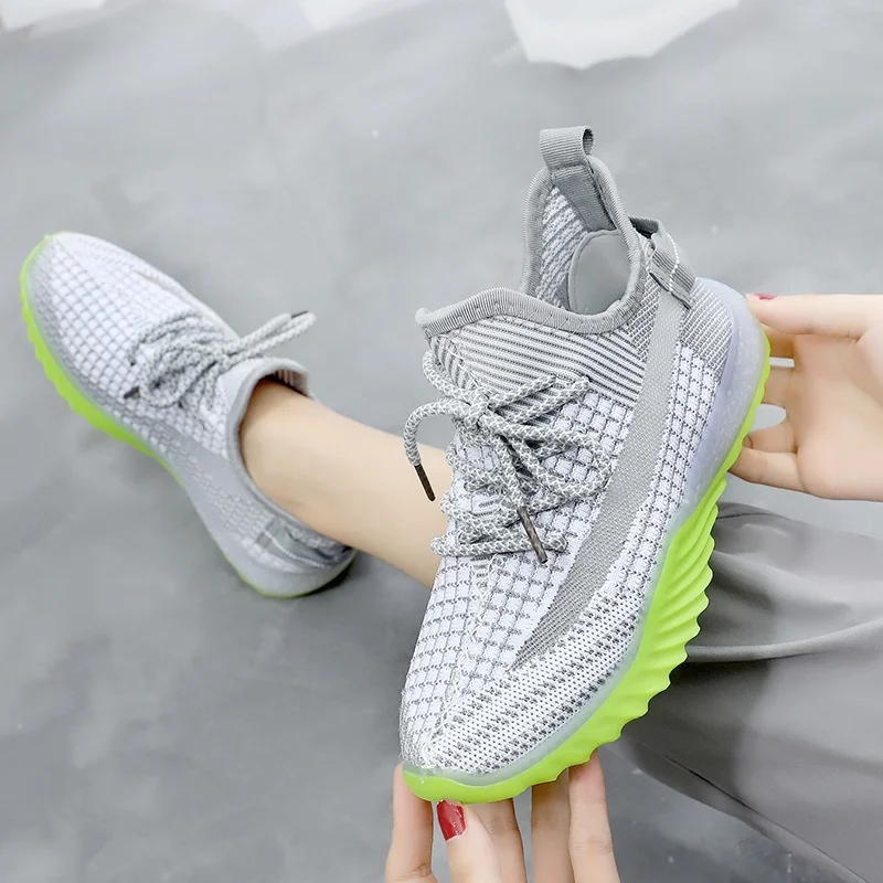 

2022 high elastic flying woven flat jelly bottom women's shoes trend ice silk white shoes wholesale, Customized color