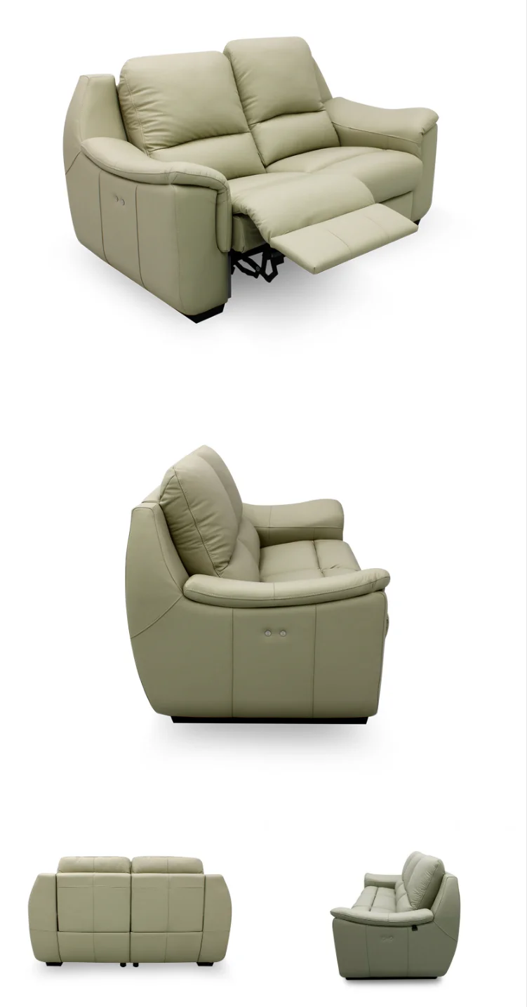 YASITE China supplier Modern Design Two Seat Leather Power Recliner Sofa