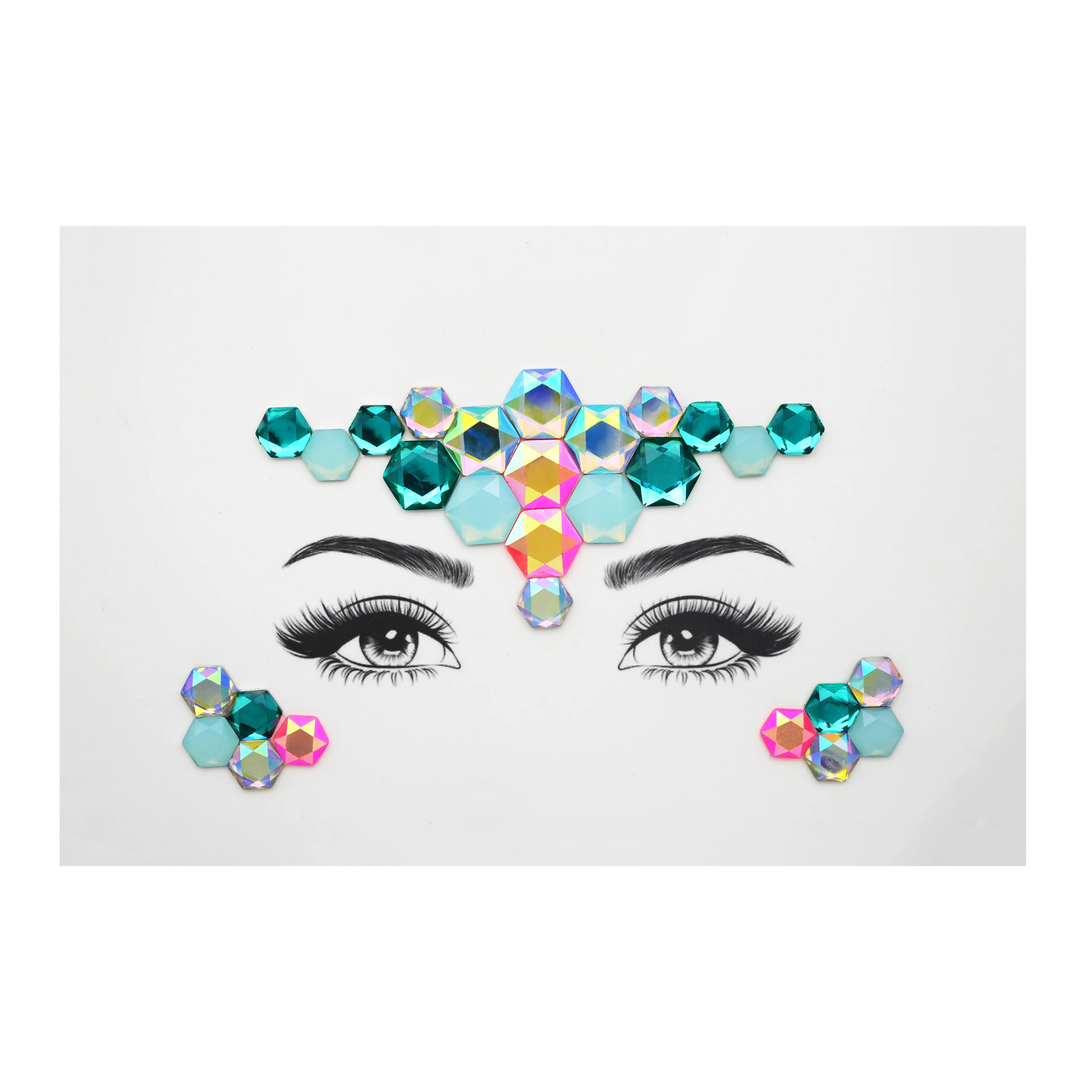 

High quality mermaid face jewels rainbow face and body jewels face body gems