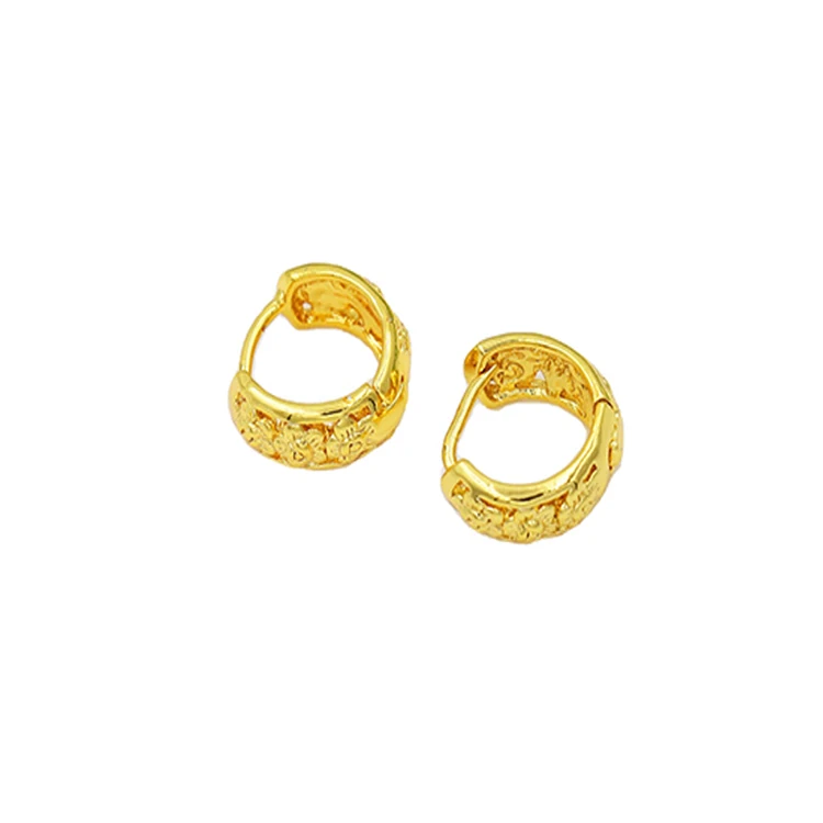 

24K Huggies Jinxiuxing Jewelry Items Elegant 2021 Custom Huggie Earring Gold-plated Earrings Set Newest Trending Simple No Stone