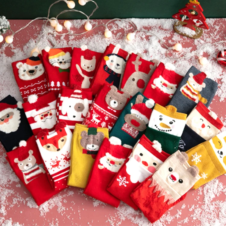 

Cute Cotton Girl Lady Xmas Crew Socks For Christmas Various Styles Of Christmas Socks Women, Picture