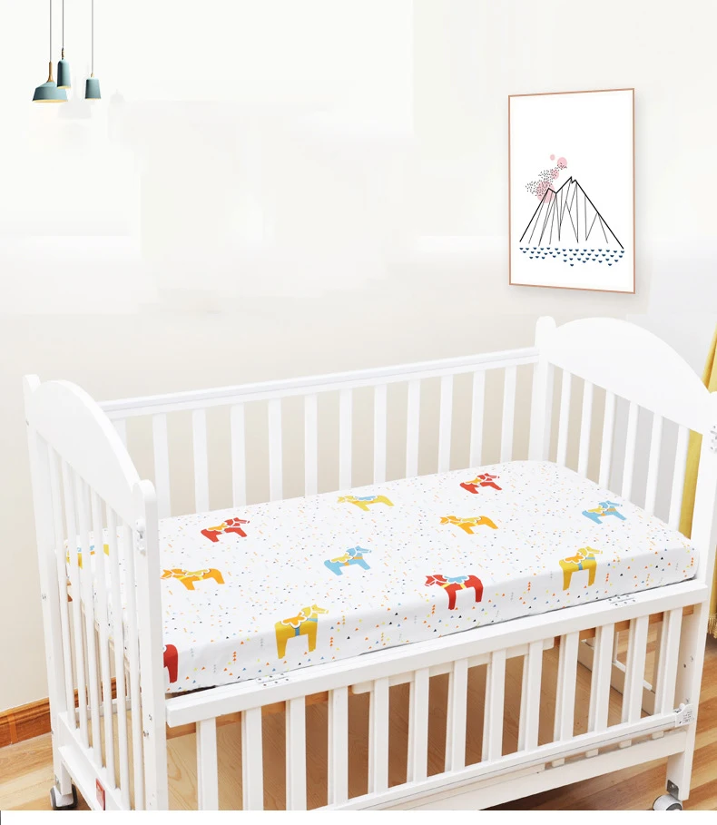 Elastic Fitted Crib Sheet 100 Cotton Baby Bedding Set Bed Sheet Crib