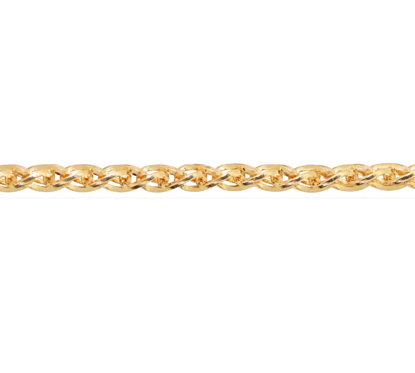 

Pure solid gold chain 10k, 14k, 18k, PT950, PT900 Chopin Chain, womens necklace fine jewelry Customized yellow gold chain, Yellow, white, rose