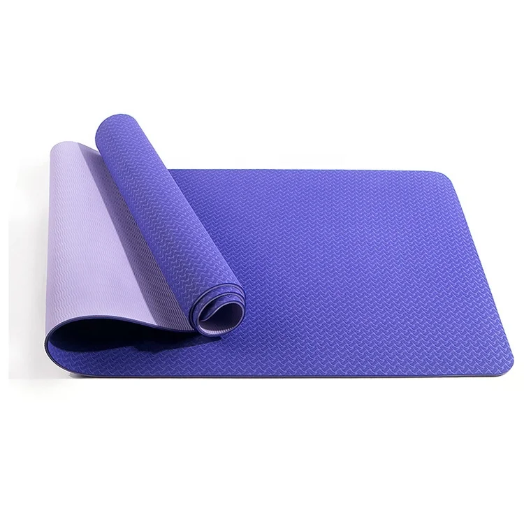 

2021 Non slip custom printed double layer eco friendly tpe natural yoga mat yoga pilates 6mm textured non slip surface yoga mats, As shown