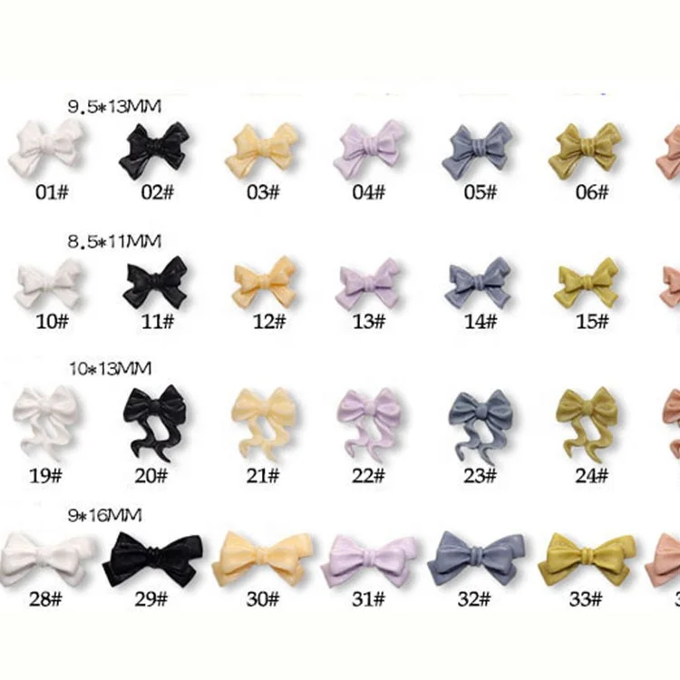 

Paso Sico Popular 36 Designs Korea Butterfly Ribbon Bow Resin Kawaii Decoration DIY 3D Nail Art Charms for Manicure Supplies