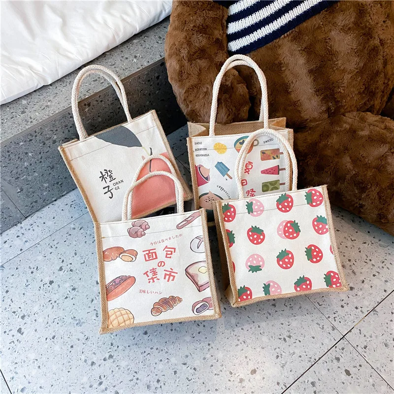 

2021 New Female Korean Version Canvas Student Hand Bill Of Lading Shoulder Trend Crossbody Bag Cute Bag Casual Tote Bag, Multi color