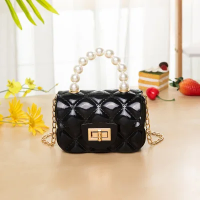 

B-015 2020 hot selling girls custom jelly bag pearl strap handbag new popular luxury women mini crossbody handbags, Picture